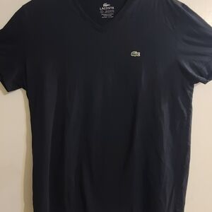 Lacoste Women's Dark Blue V-Neck Tee. Excellent Condition.